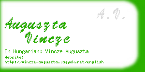 auguszta vincze business card